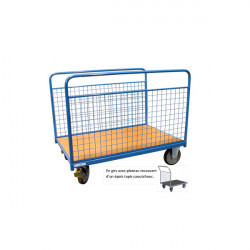 Fimm Chariot modulaire habillage grillagé 500 kg 1200x800mm 2 ridelles roue Kobleo