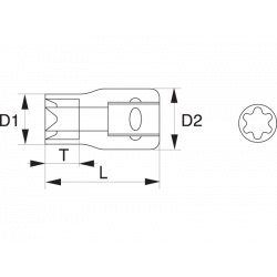 Bahco Douilles 1/2 avec profil TORX E20 7800TORX-E20 Bahco Kobleo