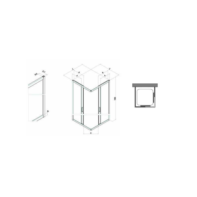 Samo Paroi douche d'angle ouverture coulissant 67-69cm profilé blanc transp Kobleo Samo Paroi douche d'angle ouverture coulissant 67-69cm profilé blanc transp Kobleo