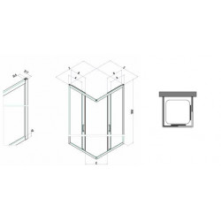 Samo Paroi douche d'angle ouverture coulissante 72-74cm profilé blanc trans Kobleo