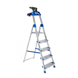 Centaure Escabeau aluminium 5 marches hauteur d'accès maxi 3 m BIG STEP Kobleo Centaure Escabeau aluminium 5 marches hauteur d'accès maxi 3 m BIG STEP Kobleo