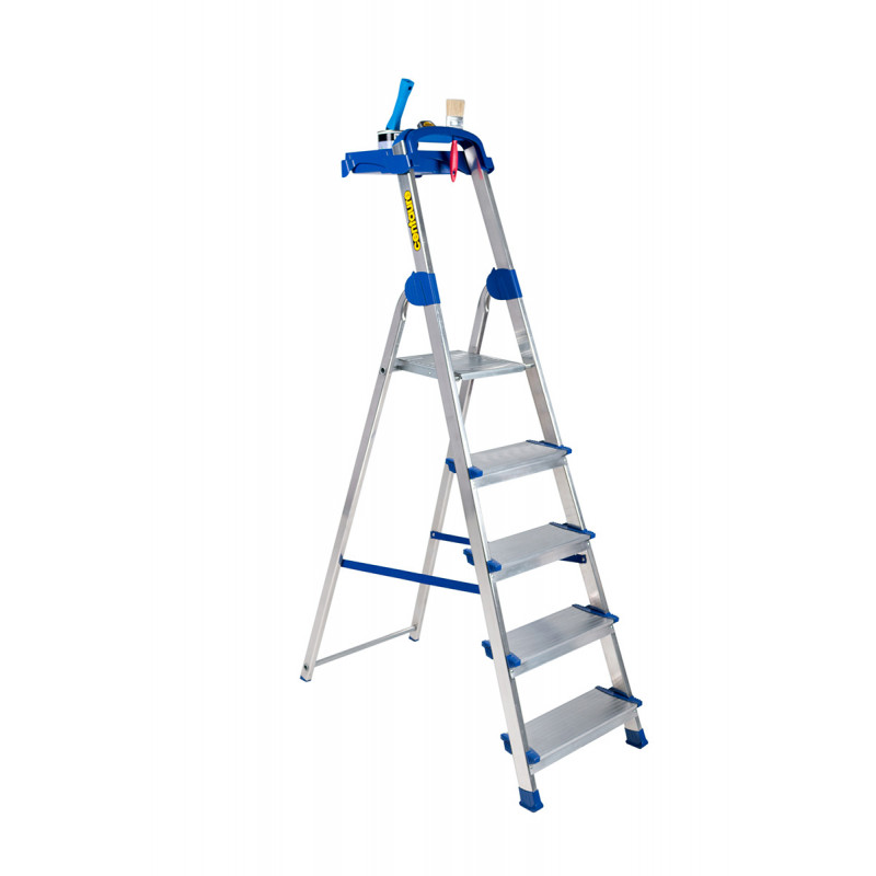 Centaure Escabeau aluminium 5 marches hauteur d'accès maxi 3 m BIG STEP Kobleo Centaure Escabeau aluminium 5 marches hauteur d'accès maxi 3 m BIG STEP Kobleo
