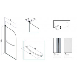 Samo Pare-bainVerre arrondi 70-72cm Ht140cm B1670ULUTR Kobleo