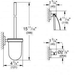 Grohe Ensemble d’accessoires pour toilette 3 en 1 chromé Essentials Kobleo