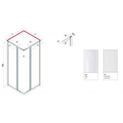 Samo Paroi de douche angle Ciao coulissante 70-80cm verre transparent Samo Kobleo
