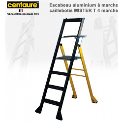 Centaure Escabeau Aluminium à marches caillebotis 2,90 m MISTER T 4 marches Kobleo