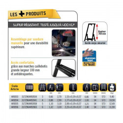 Centaure Escabeau Aluminium à marches caillebotis 2,90 m MISTER T 4 marches Kobleo