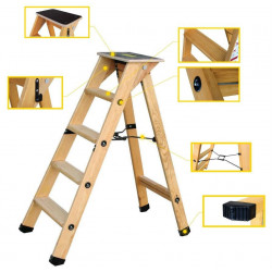 Centaure Escabeau Lyonnais bois 10 marches tablette Kobleo