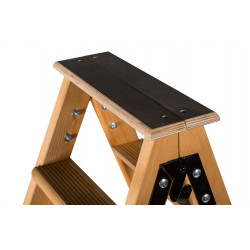 Centaure Escabeau double accès bois 2x3 marches tablette Kobleo