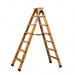 Centaure Escabeau double accès bois 2x6 marches tablette Kobleo