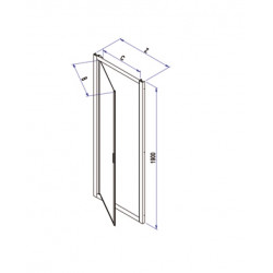 Samo Porte douche pivotante 96 104cm Profilés blanc mat AMERICA QUATTRO Kobleo