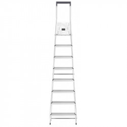 Hailo Escabeau 8 marches Hailo L40 pliable sécurisé alu ultra léger 3,70m Kobleo