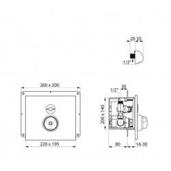 Delabie Ensemble douche SECURITHERM thermostatique électronique encastré Delabie Kobleo