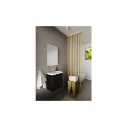 Allibert Ensemble lave-mains 40 cm 1 porte avec miroir couleur noir brillant Po Kobleo