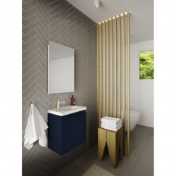 Allibert Ensemble lave-mains 40 cm 1 porte avec miroir couleur bleu nuit mat Po Kobleo