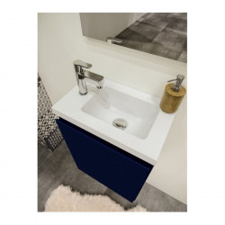 Allibert Ensemble lave-mains 40 cm 1 porte avec miroir couleur bleu nuit mat Po Kobleo