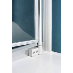 Samo Porte douche abattant Saloon 68 76 cm profilés blanc verre transparent Kobleo