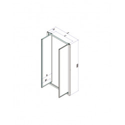 Samo Porte douche abattant Saloon 77 85 cm profilés blanc verre transparent Kobleo