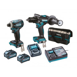 Makita Ensemble 2 machines 40V max Li-Ion 2x 4 Ah XGT (HP001GZ01 TD001GZ02) D Kobleo