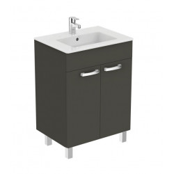 Porcher Ensemble Ulysse meuble sur pied gris moyen lavabo-plan grès fin 61x45x Kobleo