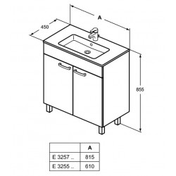 Porcher Ensemble Ulysse meuble sur pied laqué blanc brillant lavabo-plan grès  Kobleo