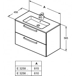 Porcher Ensemble Ulysse meuble suspendu 60cm gris moyen lavabo-plan grès fin 2 Porcher Kobleo