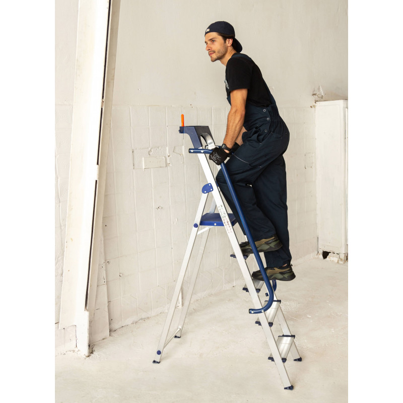 Hoström Escabeau Secure 5 marches 112cm alu renforcé porte-outils rampes Hostrom Kobleo Hoström Escabeau Secure 5 marches 112cm alu renforcé porte-outils rampes Hostrom Kobleo