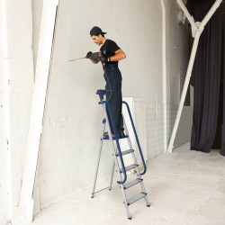 Hoström Escabeau 5 marches SECURE pro alu sécurisé plateforme 112cm Hostrom Kobleo Hoström Escabeau 5 marches SECURE pro alu sécurisé plateforme 112cm Hostrom Kobleo