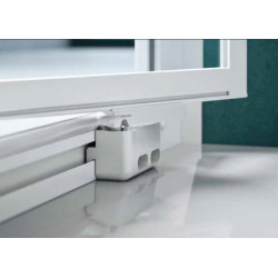 Samo Porte de douche pivotante 77 85 cm Profilés blanc verre granité AMERIC Kobleo