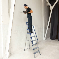 Hoström Escabeau 6 marches SECURE pro alu sécurisé plateforme 135cm Hostrom Kobleo Hoström Escabeau 6 marches SECURE pro alu sécurisé plateforme 135cm Hostrom Kobleo
