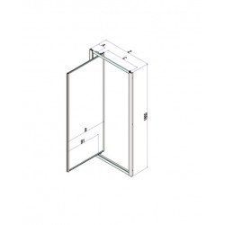 Samo Porte de douche pivotante 86 94 cm Profilés blanc verre transparent AM Kobleo