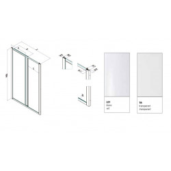 Samo Porte de douche America coulissante 2 panneaux 121-128cm blanc Samo Kobleo