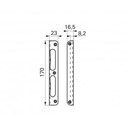 Thirard Gâche équerre zingué bichromaté à bout rond retour 16 mm hauteur 170 m Kobleo