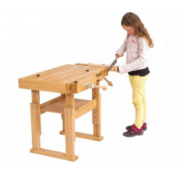 Ramia Etabli bois Junior (hêtre stratifié haute qualité) 1000x630x620-770mm  Kobleo