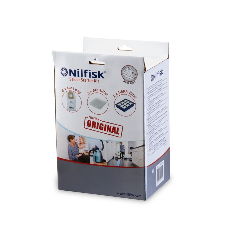 Nilfisk Kit Starter Select 8 sacs 2 pré-filtre 1 HEPA Filtre Kobleo