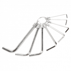Bahco Jeu de 8 clés mâles 6 pans sur anneau 2 à 8 mm finition nickelée 1998M Kobleo