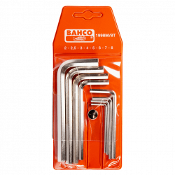 Bahco Jeu de 8 clés mâles 6 pans 2 à 8 mm finition nickelée 1998M/8T Kobleo