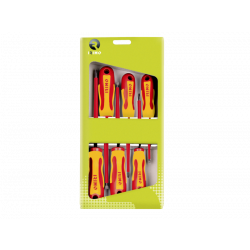 Irimo Jeu de 6 tournevis isolés pour vis à fente et Pozidriv 459V-6A-C Kobleo