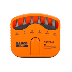 Bahco Jeu de 7 pièces d'embouts 1/4 pour vis TORX Tamper 25 mm 59S/7-3 Bahco Kobleo
