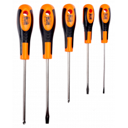 Bahco Jeu de 5 tournevis vis à fente/Phillips avec poignée en caoutchouc 604 Bahco Kobleo