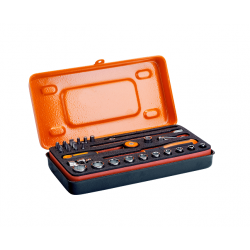 Bahco Jeu douilles 1/4 6 pans cliquet tête ronde/embouts/adaptateur 29 pièc Kobleo