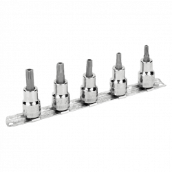 Bahco Jeu de 5 douilles tournevis 3/8 pour vis TORX Tamper-Resistant 7409TO Kobleo