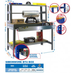 Simon Rack Kit Etabli 1440x1500x750mm Charge 600Kg SIMONWORK BT4 BOX 1500 GALVA Kobleo Simon Rack Kit Etabli 1440x1500x750mm Charge 600Kg SIMONWORK BT4 BOX 1500 GALVA Kobleo