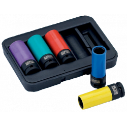 Bahco Jeu de douilles à chocs pour roues de 17, 19, 21, 22 et 24 mm BWSS12P5 Bahco Kobleo