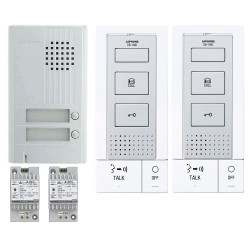 Aiphone Kit audio platine alu saillie 2 BP 2 postes audio mains libres transfo Kobleo