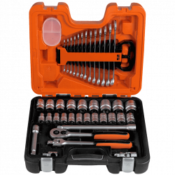 Bahco Jeu de 21 douilles 6 pans 1/2'' métrique et jeu de clés mixtes S400 Bahco Kobleo