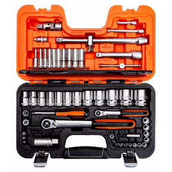 Bahco Jeu douilles 12 pans 1/4'' et 1/2'' métrique et cliquet tête fine coff Kobleo Bahco Jeu douilles 12 pans 1/4'' et 1/2'' métrique et cliquet tête fine coff Kobleo