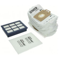 Nilfisk Lot de 8 sacs aspirateur 2 pré-filtres Power 1 filtre HEPA 13 Nilfisk Kobleo