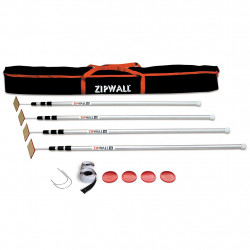 Zipwall Lot de 4 Perches télescopiques aluminium 3m60 et un sac de transport S Kobleo