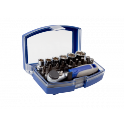 Irimo Mini coffret à cliquet 1/4 avec embouts et douilles 6 pans 23 pcs 109 Irimo Kobleo